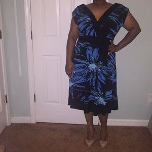 Black and blue floral